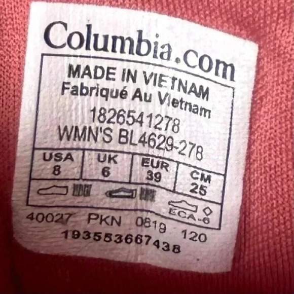 2/$30 Columbia PFG Dorado Canyon 8 Women Sneakers Rose Canvas Lace Up Boat Shoes - Picture 8 of 8